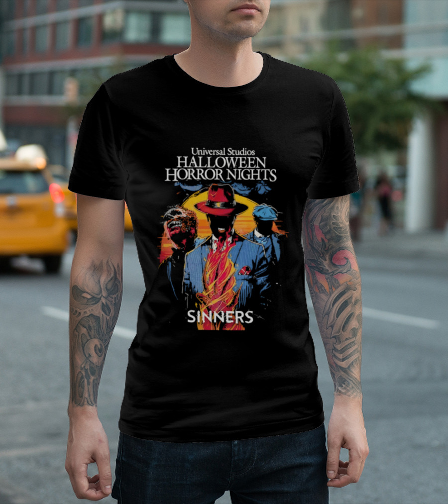 Universal Studios Halloween Horror Nights Sinners Horror Gangster T-Shirt