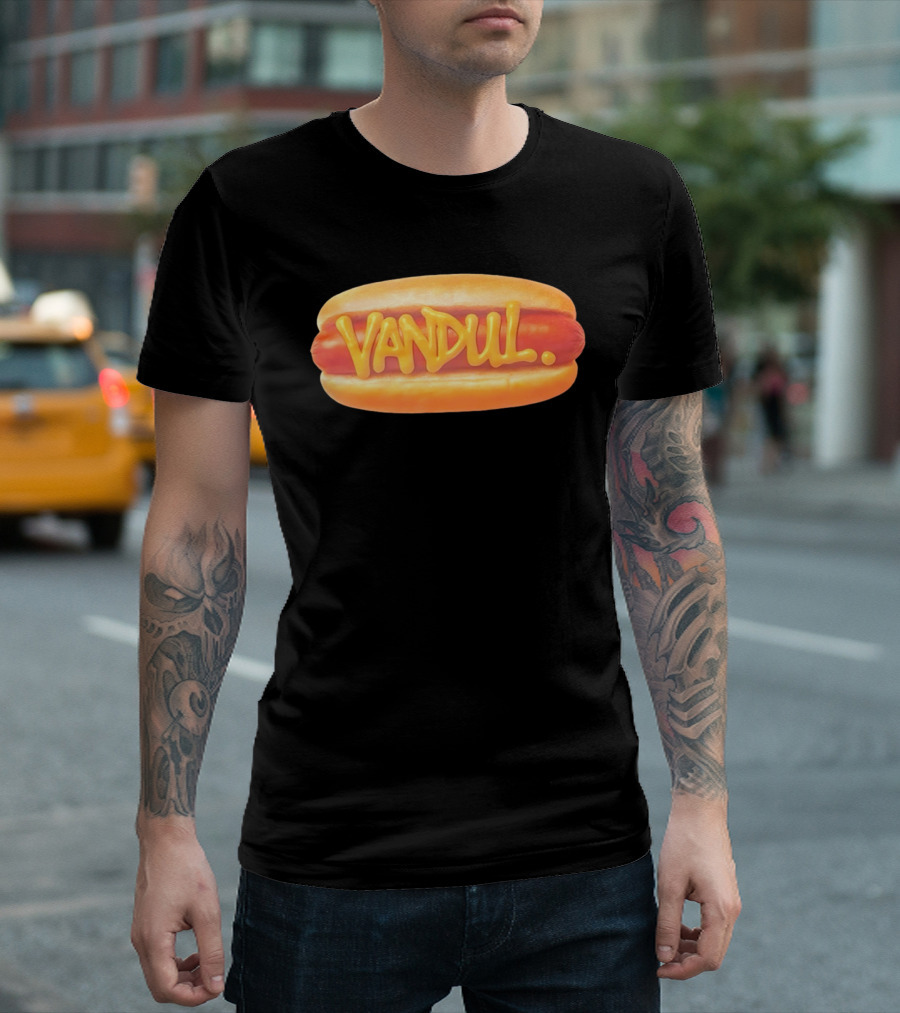 Vandul Mustard Hot Dog Bold Typeface T-Shirt