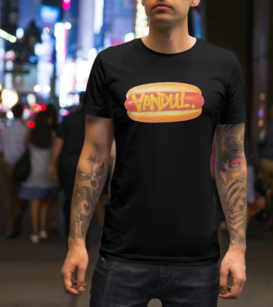 Vandul Mustard Hot Dog Bold Typeface T-Shirt