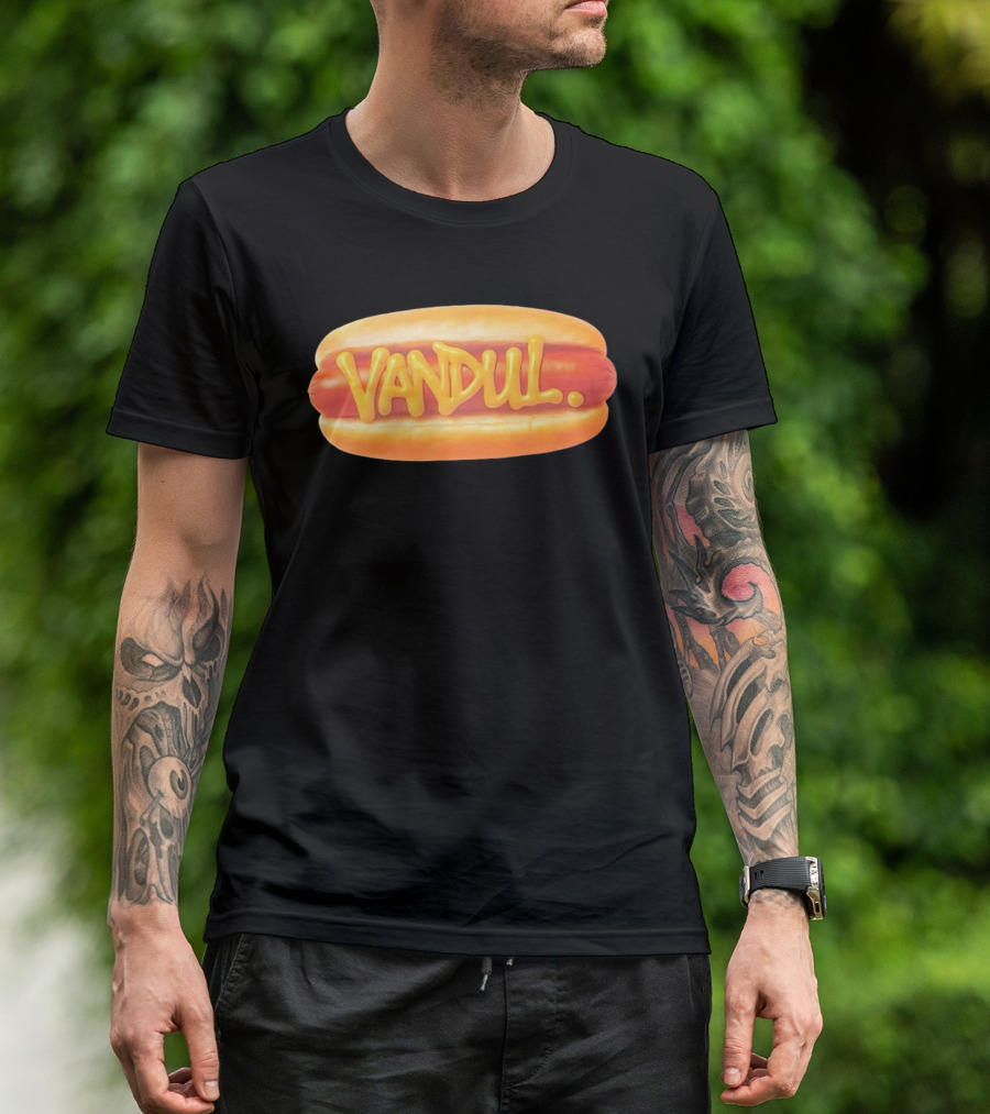 Vandul Mustard Hot Dog Bold Typeface T-Shirt