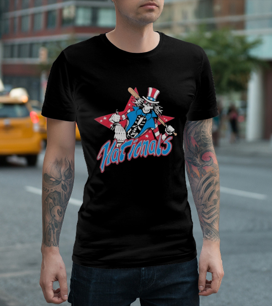 Washington Nationals Grateful Dead Uncle Sam Star Baseball Collaboration T-Shirt