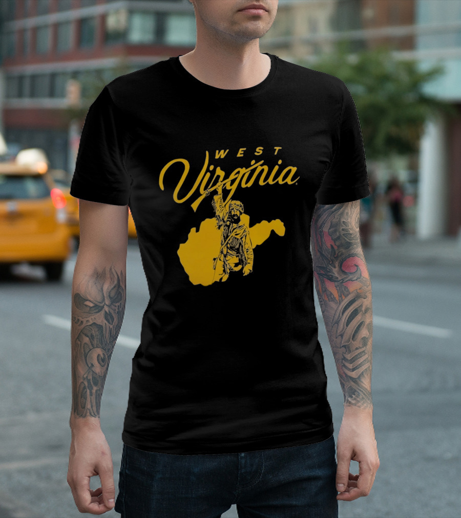West Virginia Mountaineers State Outline Mountaineer T-Shirt