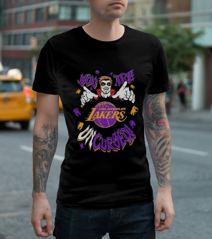 WWE Los Angeles Lakers You Are Uncursed Danhausen Collaboration T-Shirt