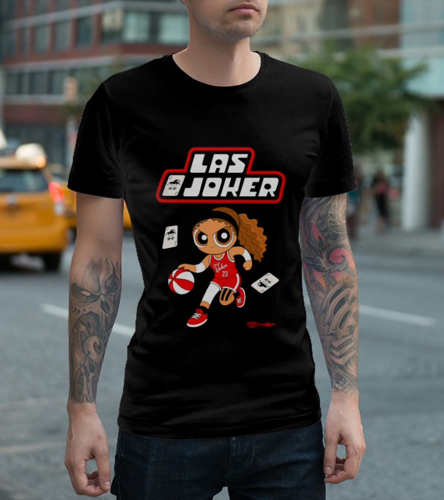 Las Joker 23 Basketball Character Red Number Cards T-Shirt