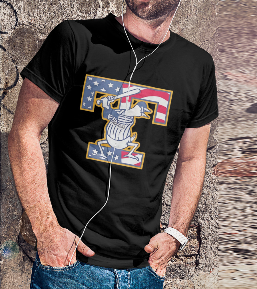 Toledo Mud Hens Muddy Stars And Stripes American Baseball T-Shirt
