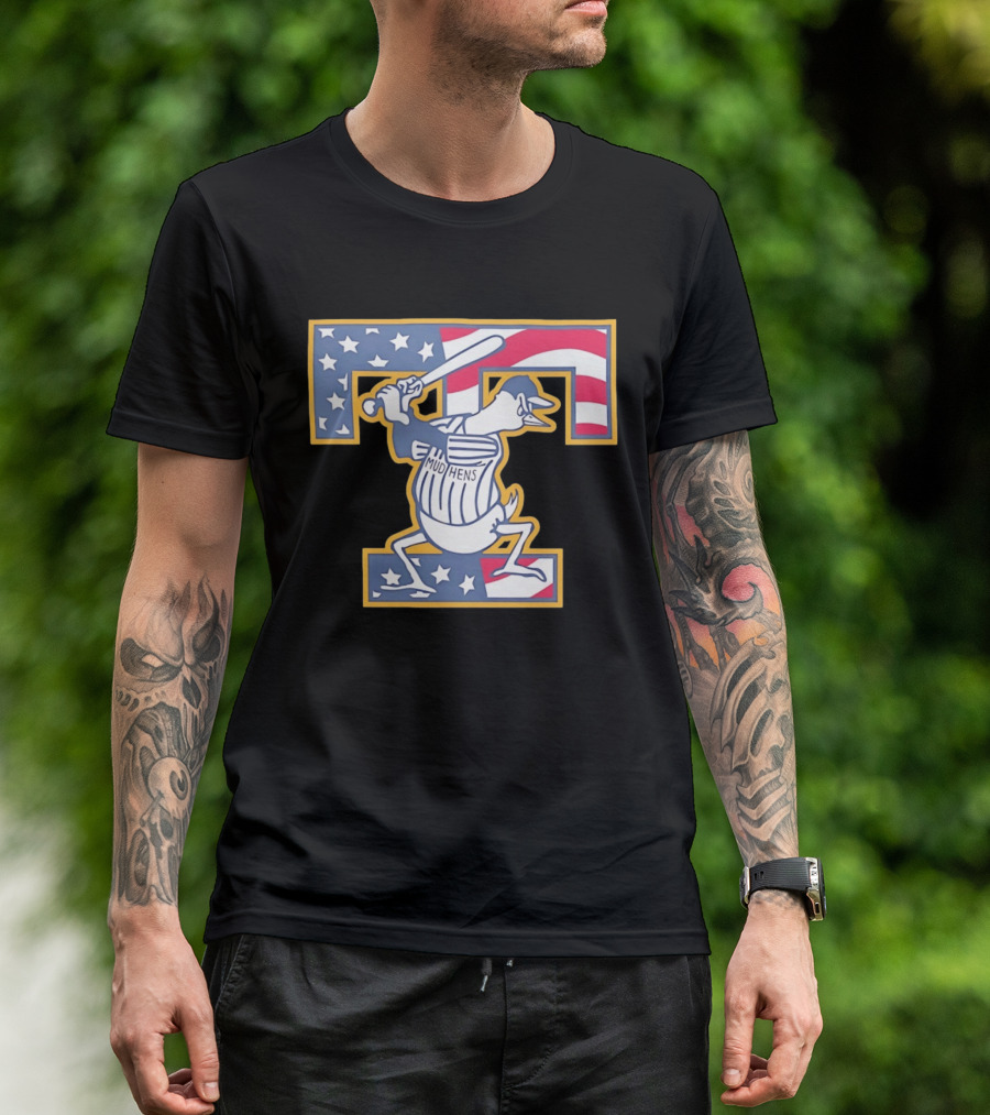 Toledo Mud Hens Muddy Stars And Stripes American Baseball T-Shirt