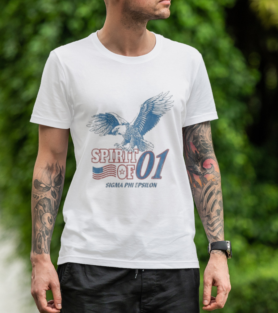Spirit Of 01 Sigep Fraternity Eagle And Flag T-Shirt