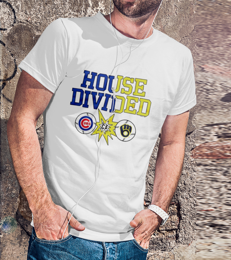 Chicago Cubs Vs Milwaukee Brewers Rivalry House Divided Fan Gear T-Shirt