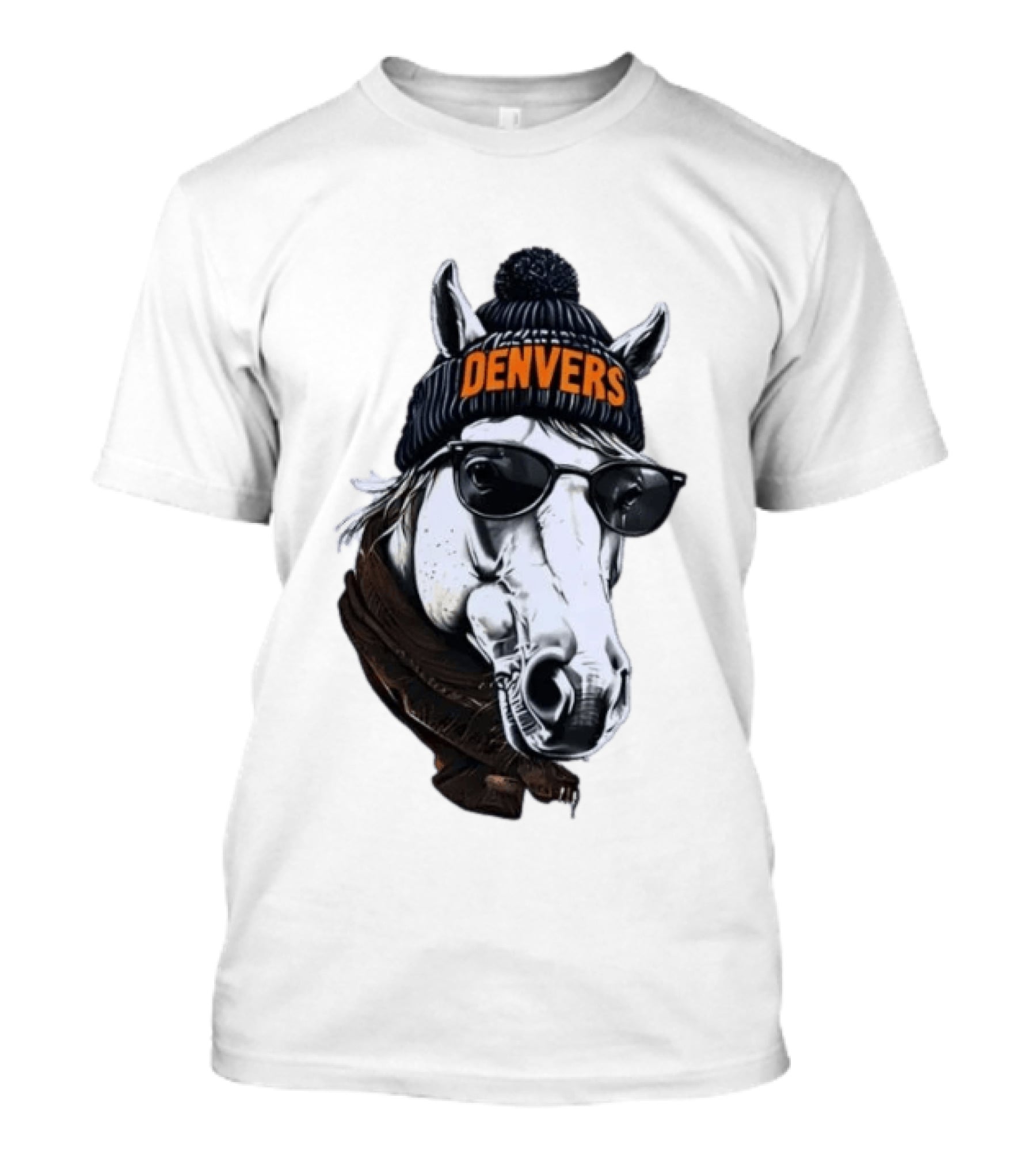 Denvers Horse With Hat Sunglasses And Scarf T-Shirt