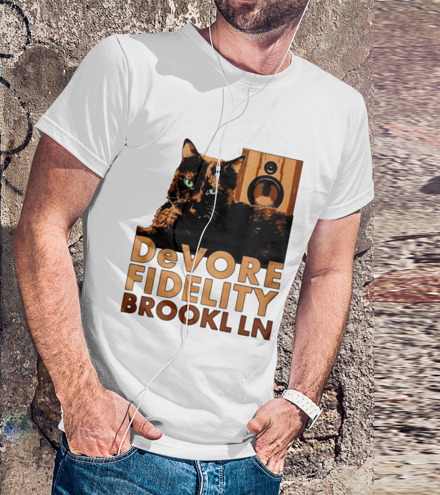 DeVore Fidelity Brooklyn Cat Speaker T-Shirt