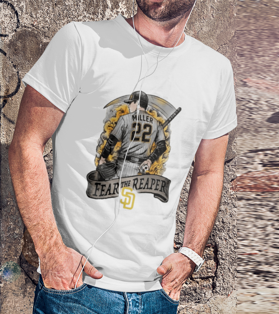 Mason Miller 22 Fear The Reaper San Diego Padres MLB T-Shirt
