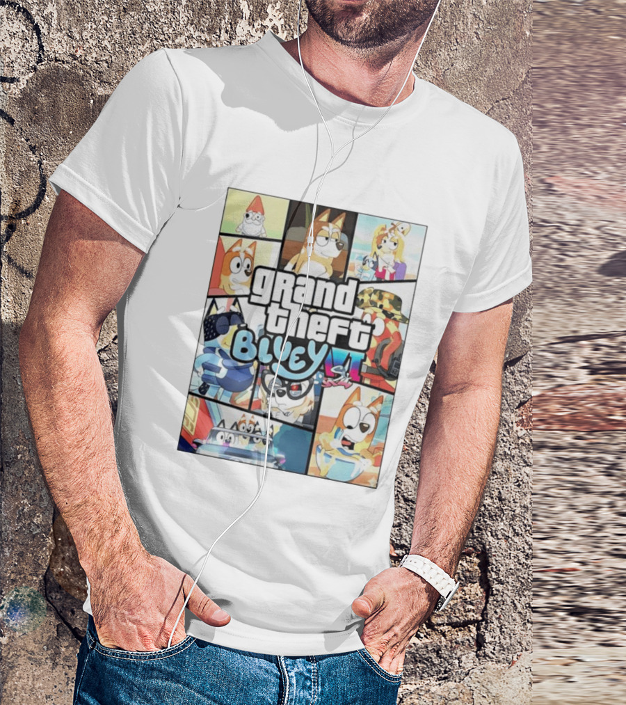 Grand Theft Bluey Funny Cartoon T-Shirt