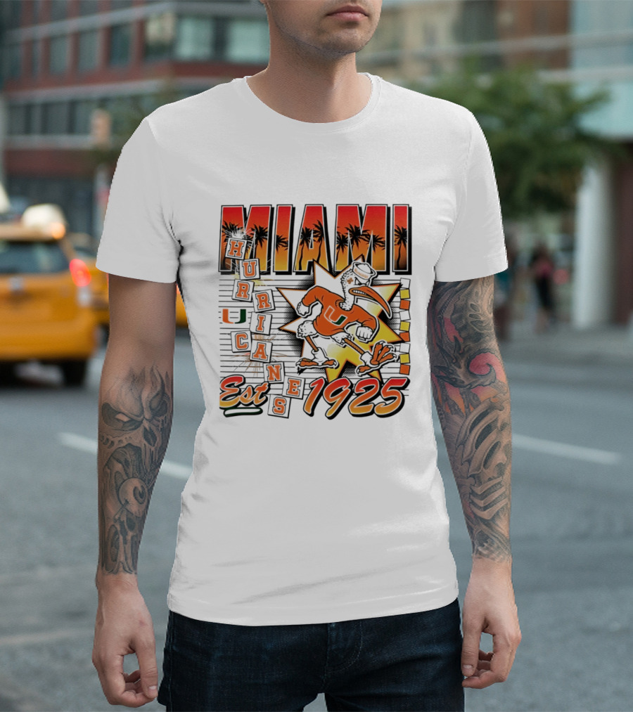 Miami Hurricanes Est 1925 Vintage Burst U Logo Ducks T-Shirt