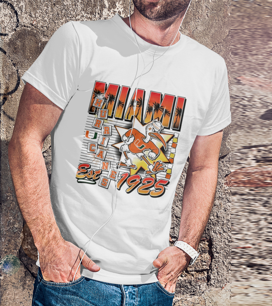 Miami Hurricanes Est 1925 Vintage Burst U Logo Ducks T-Shirt