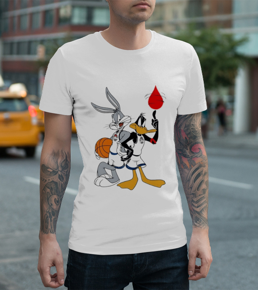 Looney Tunes Bugs Bunny Daffy Duck Tune Squad Basketball Spin T-Shirt