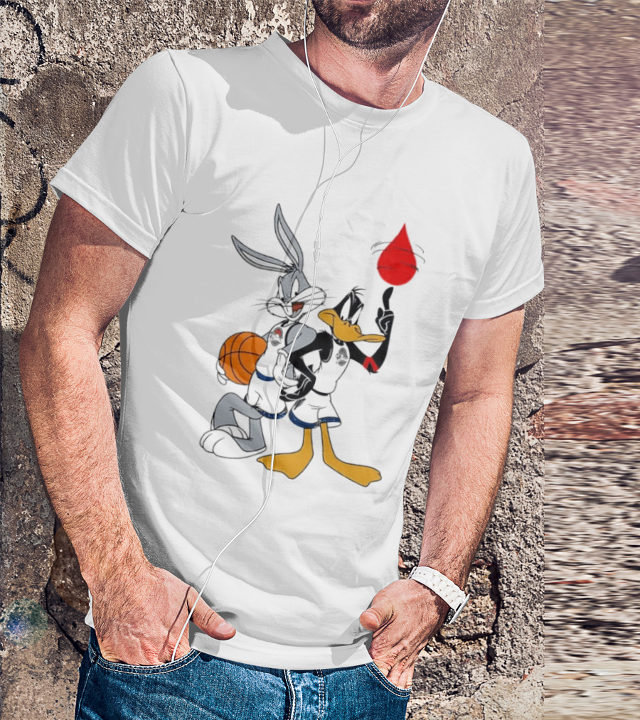 Looney Tunes Bugs Bunny Daffy Duck Tune Squad Basketball Spin T-Shirt