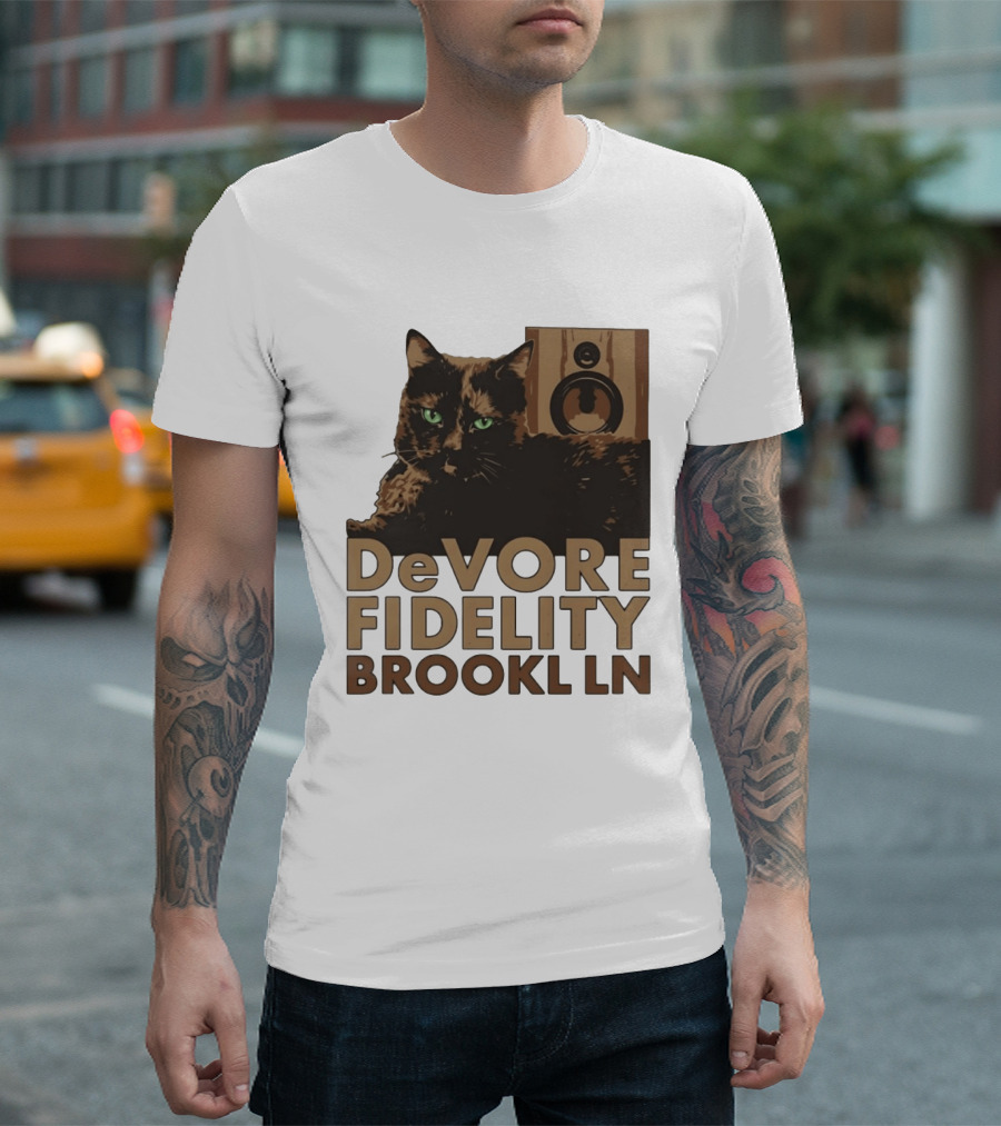DeVore Fidelity Brooklyn LN Cat Speaker T-Shirt