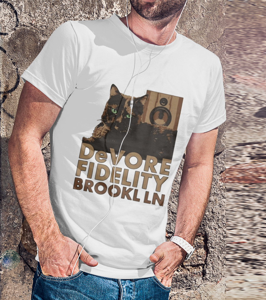 DeVore Fidelity Brooklyn LN Cat Speaker T-Shirt
