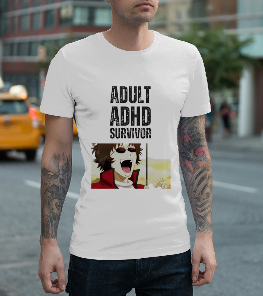 Sakamoto Tatsuma Anime Character Adult ADHD Survivor T-Shirt