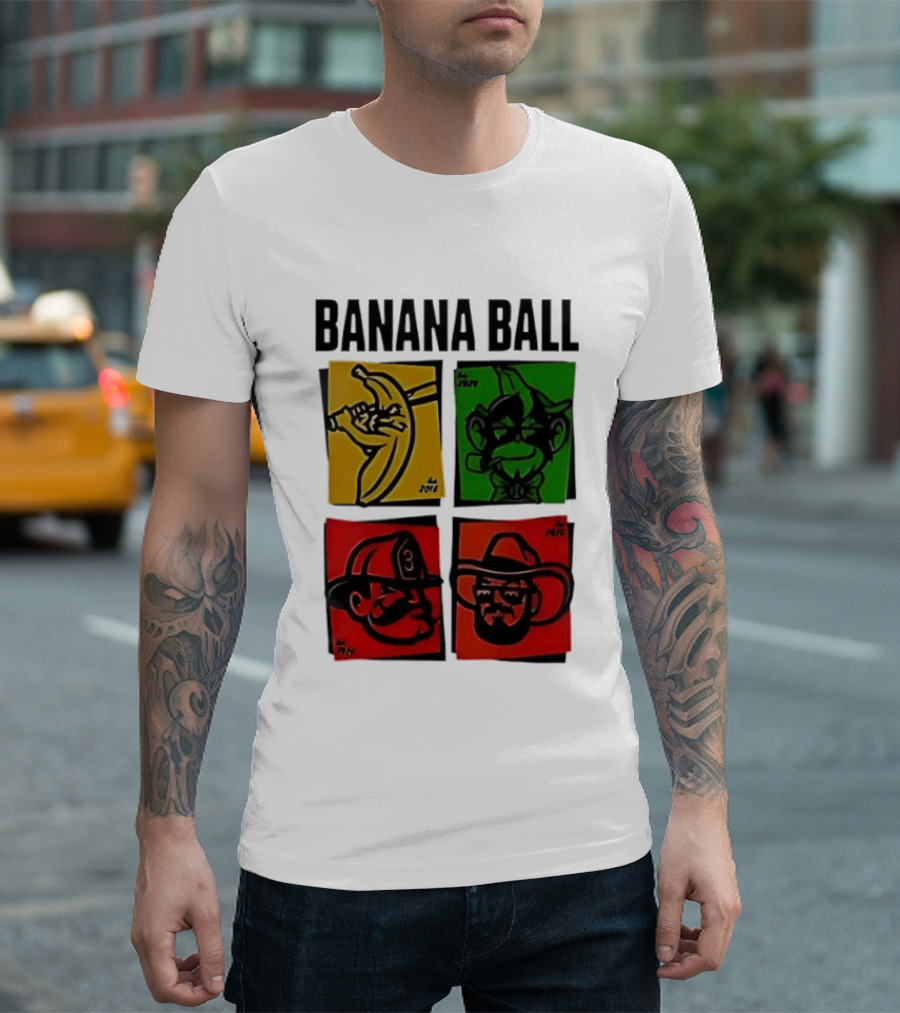 Savannah Bananas Baseball Banana Ball Colorful Character Blocks T-Shirt