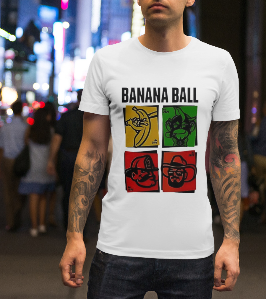 Savannah Bananas Baseball Banana Ball Colorful Character Blocks T-Shirt