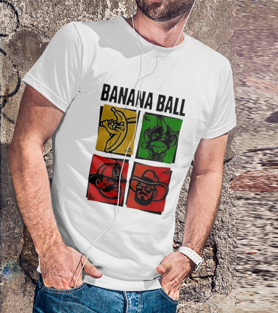 Savannah Bananas Baseball Banana Ball Colorful Character Blocks T-Shirt