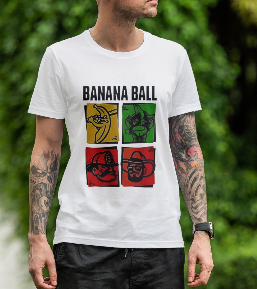 Savannah Bananas Baseball Banana Ball Colorful Character Blocks T-Shirt