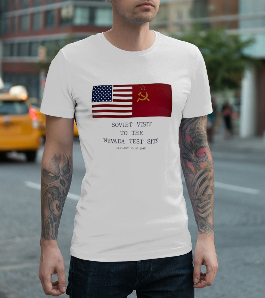Soviet Visit To The Nevada Test Site January 28 1988 Flag T-Shirt