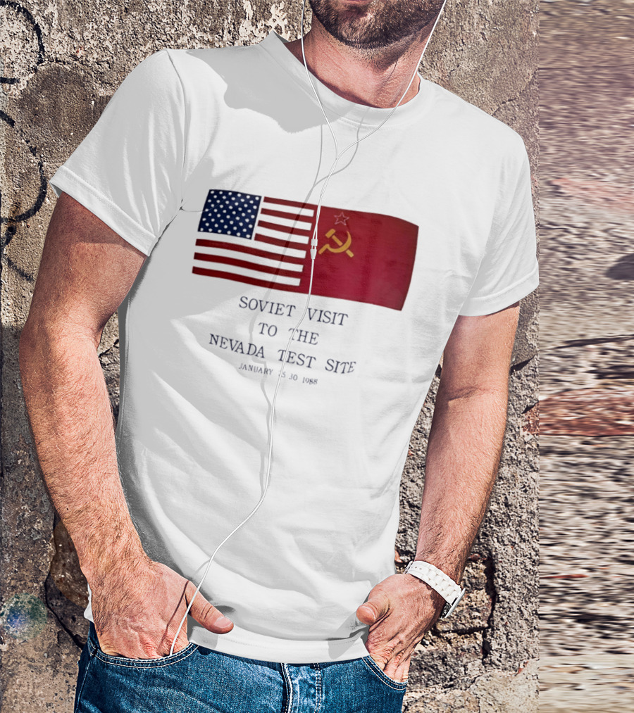 Soviet Visit To The Nevada Test Site January 28 1988 Flag T-Shirt