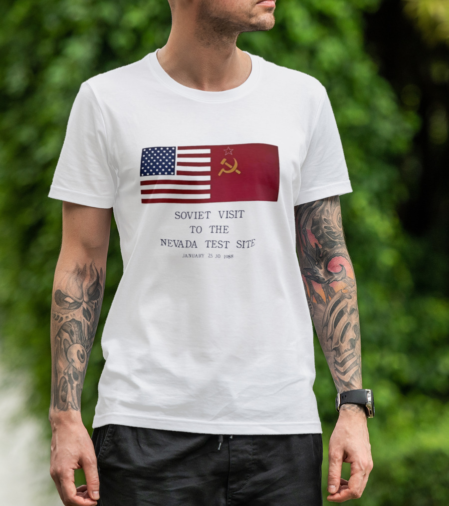 Soviet Visit To The Nevada Test Site January 28 1988 Flag T-Shirt