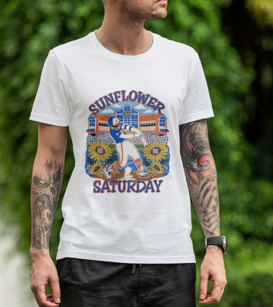 Florida Gators Sunflower Baseball Saturday T-Shirt