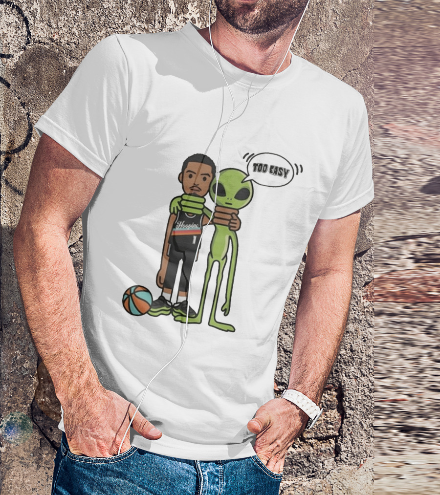 Too Easy Victor Wembanyama Hooping Alien San Antonio Spurs NBA Basketball T-Shirt