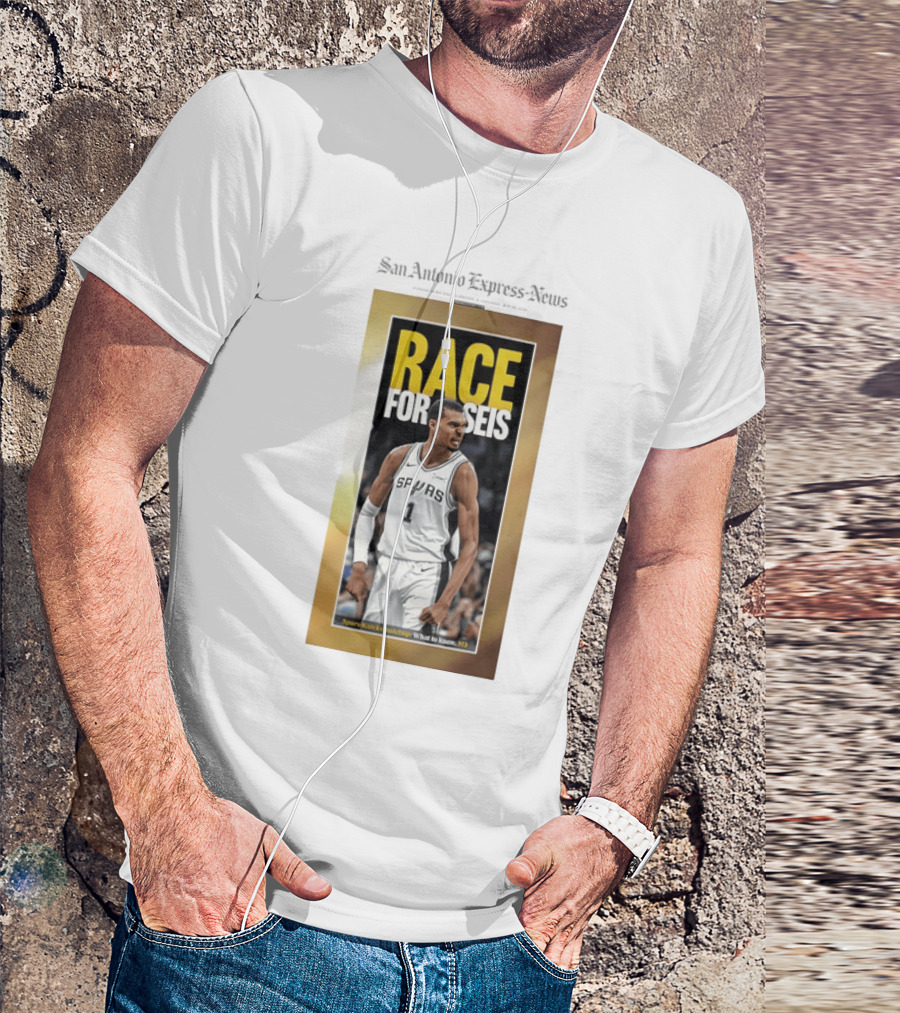 San Antonio Express News Victor Wembanyama Spurs Race For Seis Basketball T-Shirt