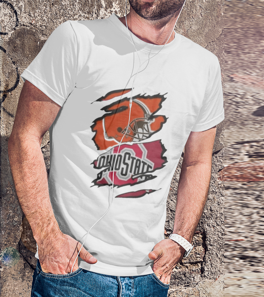 Cleveland Browns Ohio State University Split T-Shirt