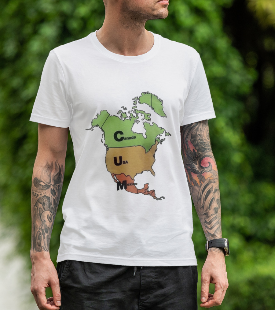 North America Map Canada USA Mexico Geography Continent Country T-Shirt