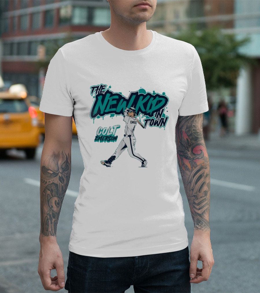Seattle Mariners Colt Emerson The New Kid In Town MLB Baseball T-Shirt