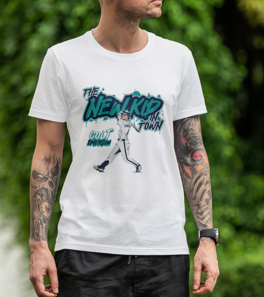 Seattle Mariners Colt Emerson The New Kid In Town MLB Baseball T-Shirt