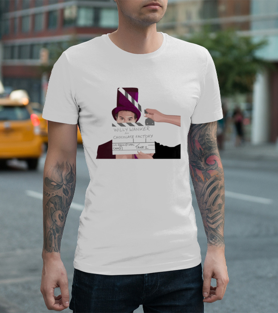 Max And Paddy Willy Wanker Chocolate Factory Movie Scene Take 1 T-Shirt