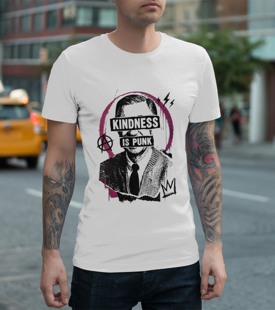 Fred Rogers Kindness Is Punk Anarchy Crown Lightning Bolt T-Shirt