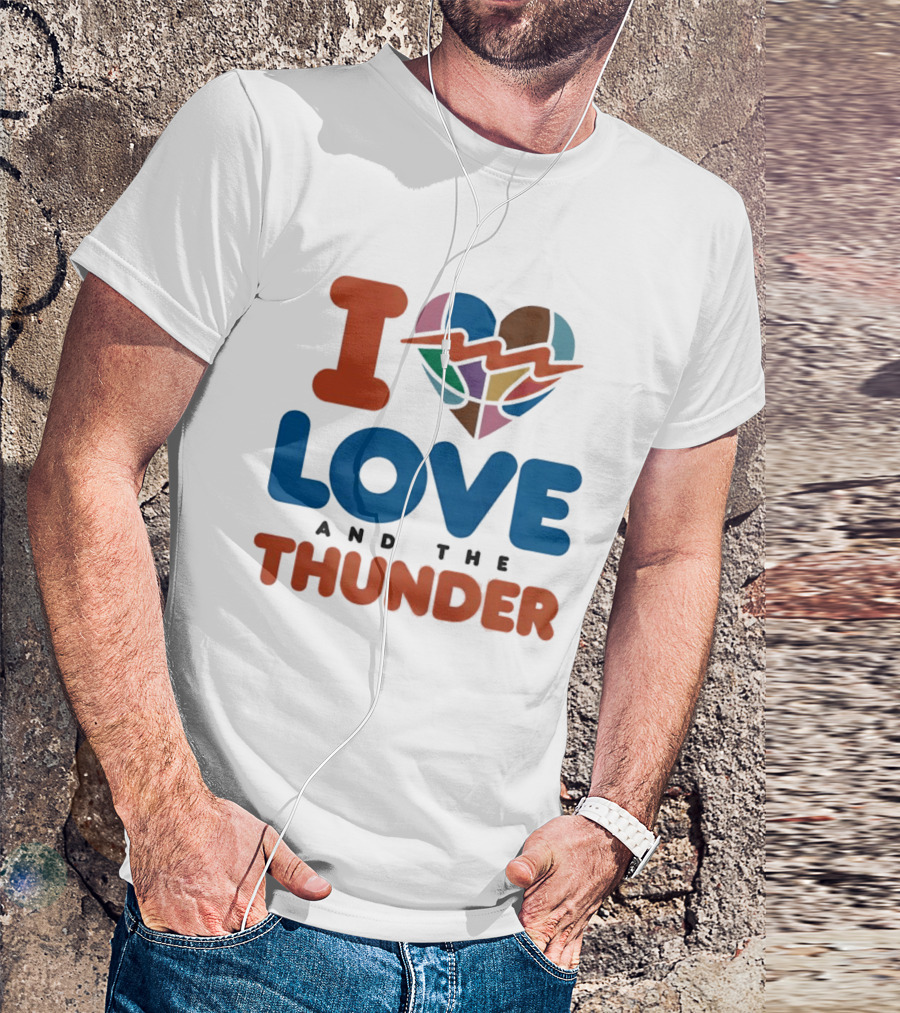 I Love Heart And The Thunder Oklahoma City Thunder NBA Team Basketball T-Shirt