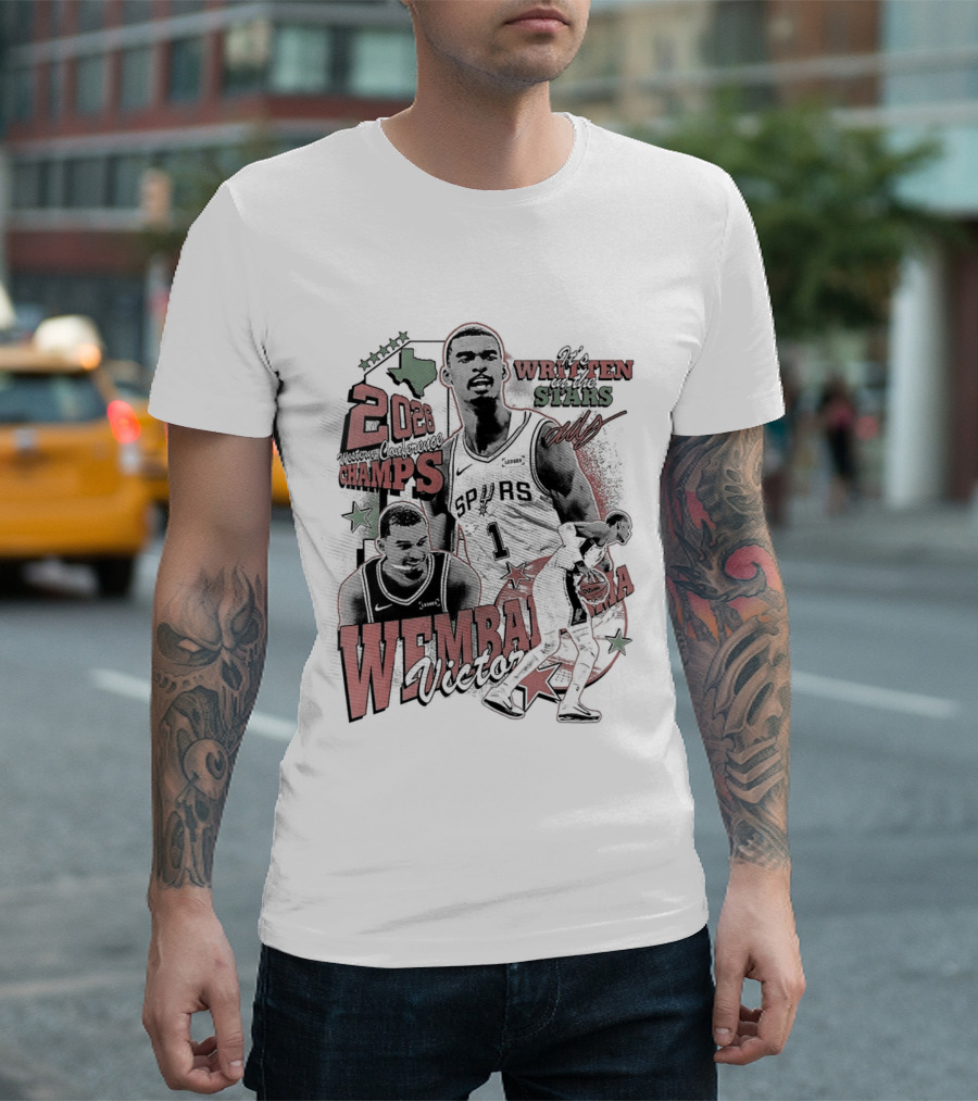 It's Written In The Stars Alien Victor Wembanyama 2026 Champs San Antonio Spurs NBA T-Shirt