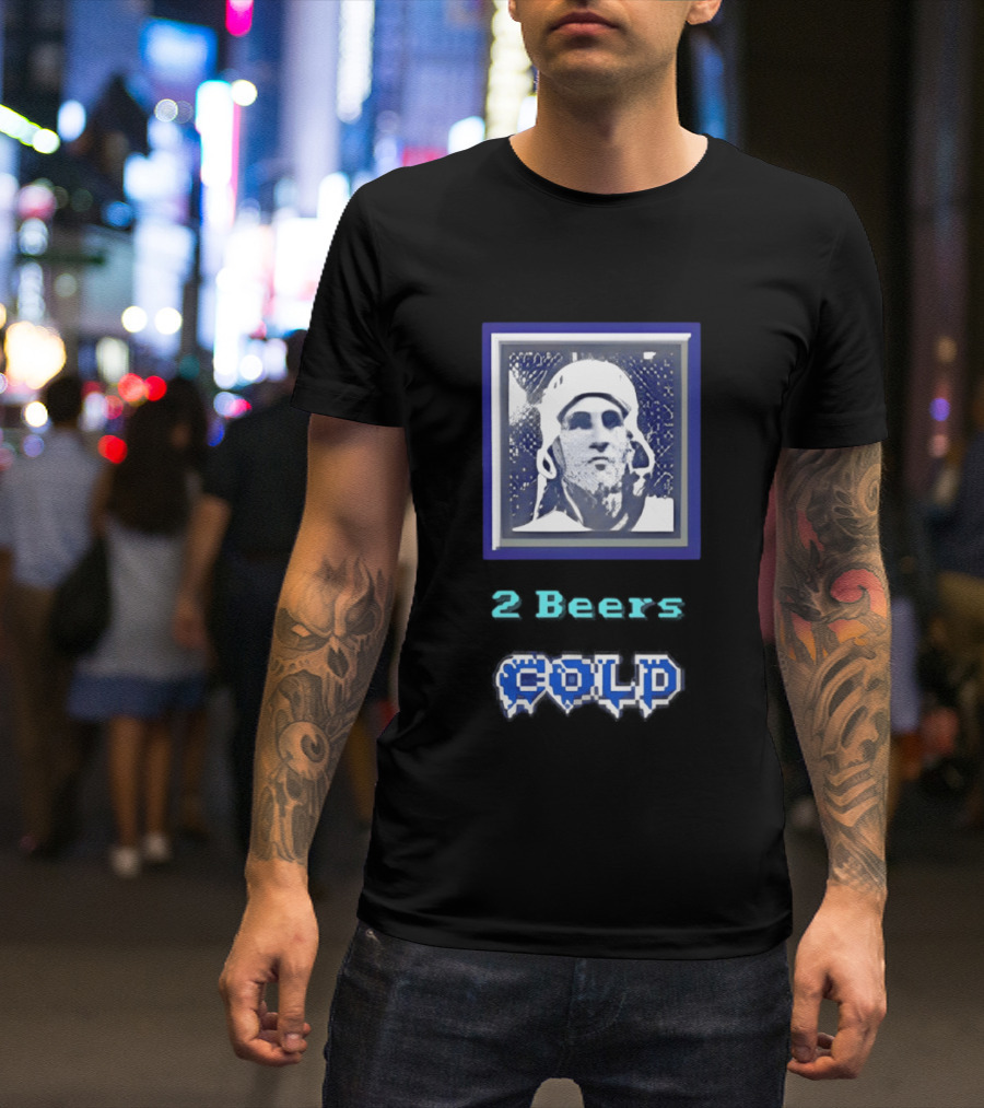 2 Beers Cold NHL Hockey Legend Portrait Ice Print T-Shirt