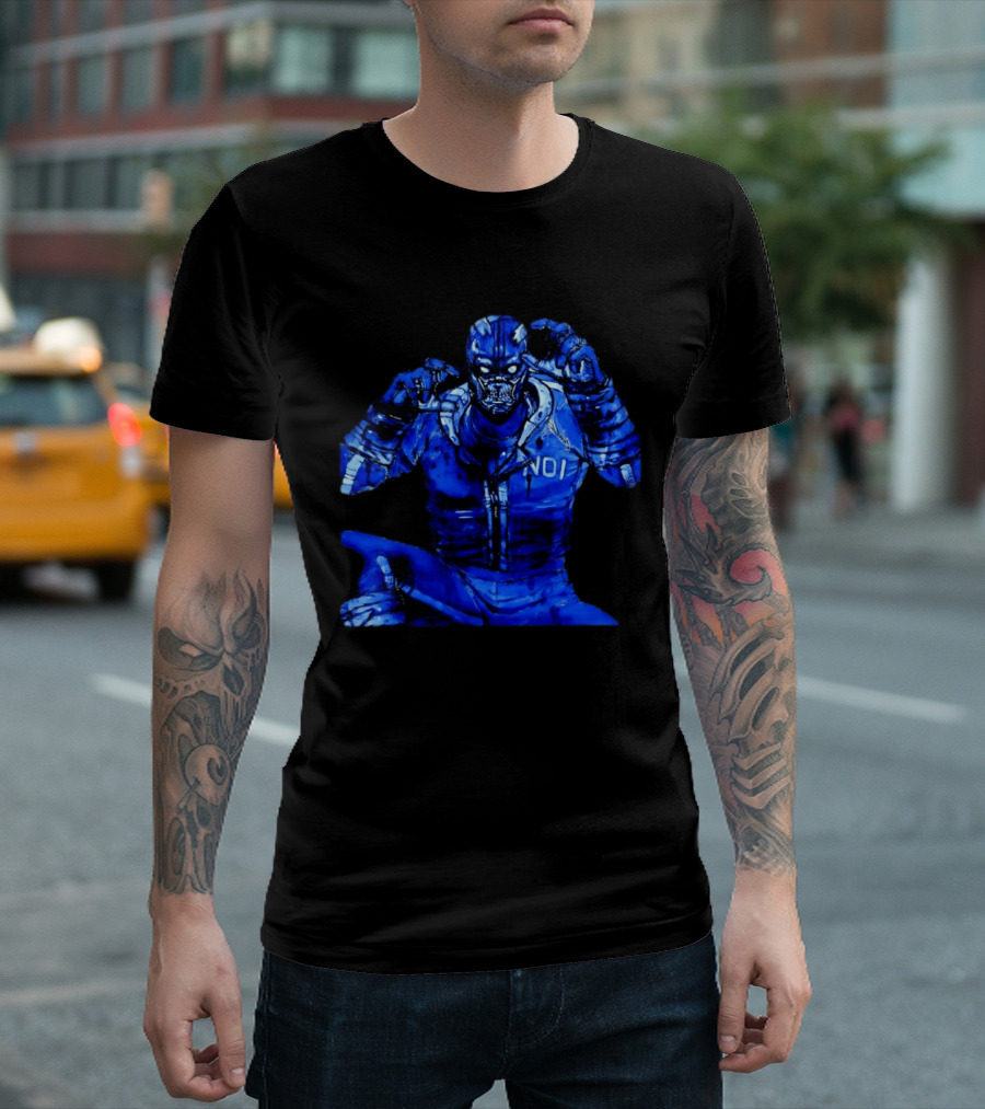 Cyberpunk Demon NDI Blue Warrior T-Shirt