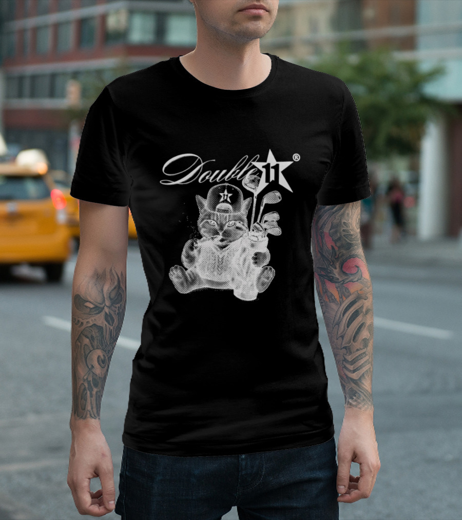 Double 11 Golfing Cat Star Golf Clubs Urban Streetwear 2026 Future T-Shirt
