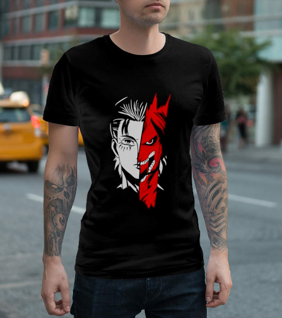 Eren Yeager Attack Titan Split Face The Rumbling 2026 Anime Manga T-Shirt