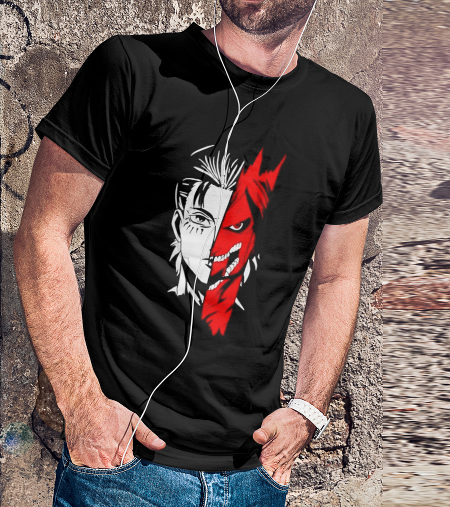 Eren Yeager Attack Titan Split Face The Rumbling 2026 Anime Manga T-Shirt