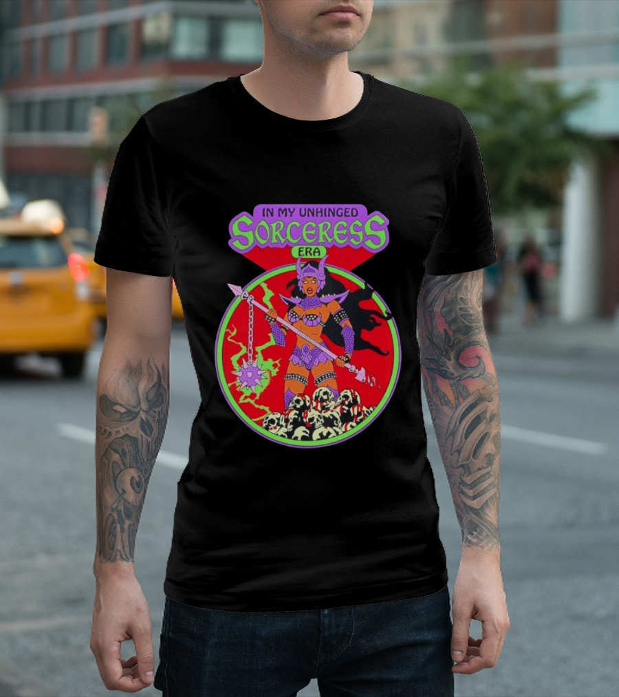 In My Unhinged Sorceress Era Warrior Witch Skulls T-Shirt