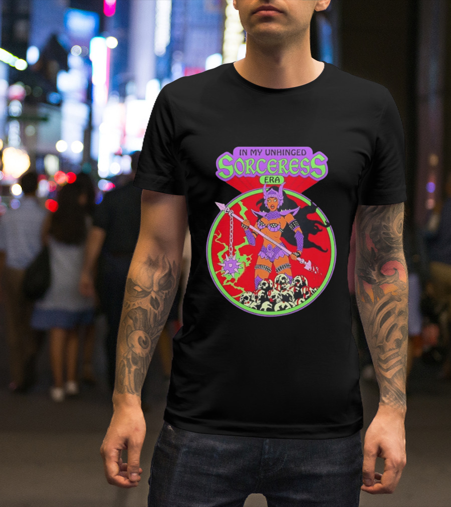 In My Unhinged Sorceress Era Warrior Witch Skulls T-Shirt