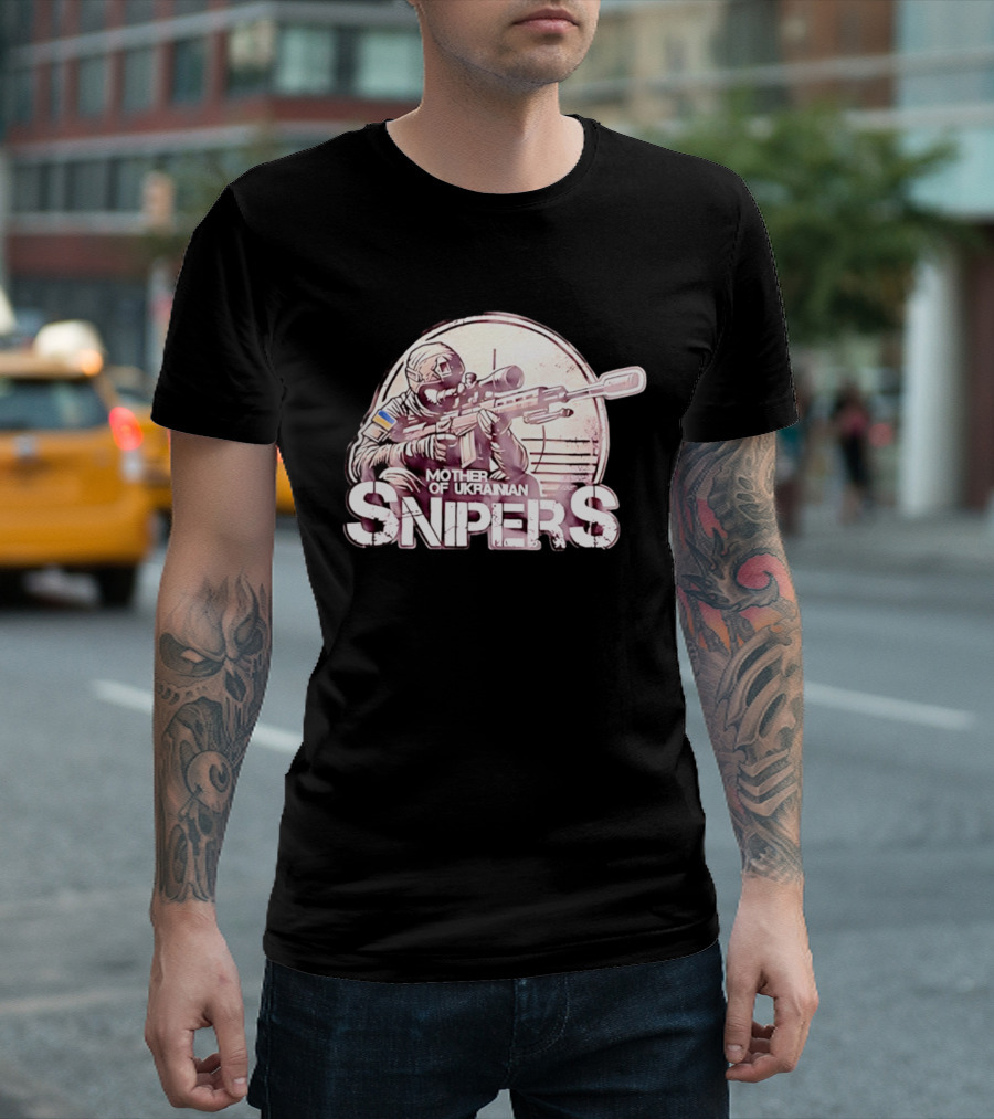 Mother Of Ukrainian Snipers Tactical Military Distressed Shooter T-Shirt