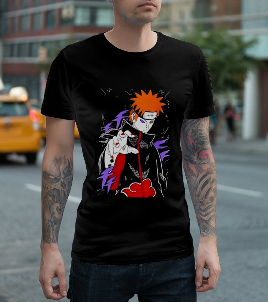 Naruto Shippuden Pain Akatsuki Rinnegan Almighty Push Anime 2026 Trend T-Shirt